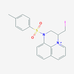 molecular formula C19H18IN2O2S+ B389790 3-(iodomethyl)-1-[(4-methylphenyl)sulfonyl]-1H,2H,3H-pyrido[1,2,3-de]quinoxalin-4-ium 