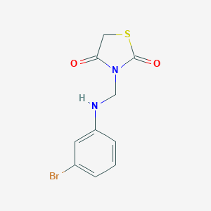 molecular formula C10H9BrN2O2S B389791 3-[(3-Bromoanilino)methyl]-1,3-thiazolidine-2,4-dione 