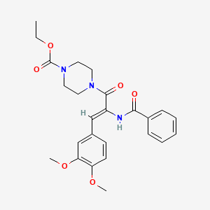 ethyl 4-[2-(benzoylamino)-3-(3,4-dimethoxyphenyl)acryloyl]-1-piperazinecarboxylate