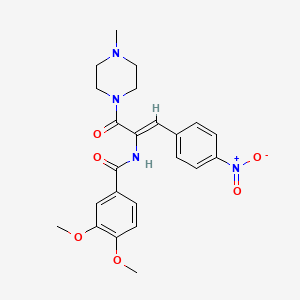 3,4-dimethoxy-N-[1-[(4-methyl-1-piperazinyl)carbonyl]-2-(4-nitrophenyl)vinyl]benzamide