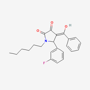 4-benzoyl-5-(3-fluorophenyl)-1-hexyl-3-hydroxy-1,5-dihydro-2H-pyrrol-2-one