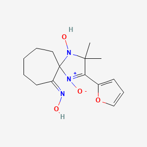 2-(2-furyl)-4-hydroxy-3,3-dimethyl-1,4-diazaspiro[4.6]undec-1-en-6-one oxime 1-oxide