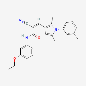 molecular formula C25H25N3O2 B3897947 2-cyano-3-[2,5-dimethyl-1-(3-methylphenyl)-1H-pyrrol-3-yl]-N-(3-ethoxyphenyl)acrylamide 