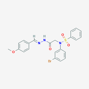 molecular formula C22H20BrN3O4S B389795 N-(3-bromophenyl)-N-{2-[2-(4-methoxybenzylidene)hydrazino]-2-oxoethyl}benzenesulfonamide 
