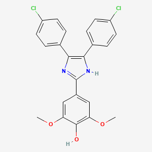 molecular formula C23H18Cl2N2O3 B3897951 4-[4,5-bis(4-chlorophenyl)-1H-imidazol-2-yl]-2,6-dimethoxyphenol 