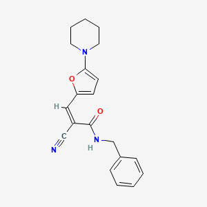 molecular formula C20H21N3O2 B3897954 N-benzyl-2-cyano-3-[5-(1-piperidinyl)-2-furyl]acrylamide 