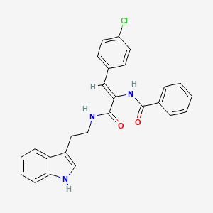 molecular formula C26H22ClN3O2 B3897962 N-[2-(4-chlorophenyl)-1-({[2-(1H-indol-3-yl)ethyl]amino}carbonyl)vinyl]benzamide 