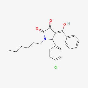 (4Z)-5-(4-chlorophenyl)-1-hexyl-4-[hydroxy(phenyl)methylidene]pyrrolidine-2,3-dione