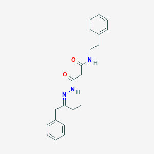 3-[2-(1-benzylpropylidene)hydrazino]-3-oxo-N-(2-phenylethyl)propanamide