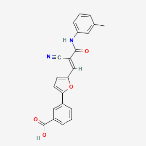 3-(5-{(1E)-2-cyano-3-[(3-methylphenyl)amino]-3-oxoprop-1-en-1-yl}furan-2-yl)benzoic acid