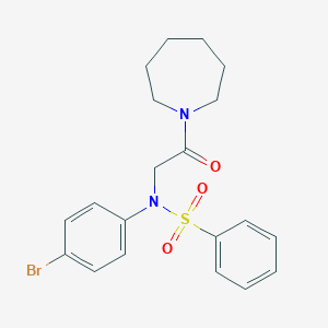 molecular formula C20H23BrN2O3S B389799 N-[2-(azepan-1-yl)-2-oxoethyl]-N-(4-bromophenyl)benzenesulfonamide 
