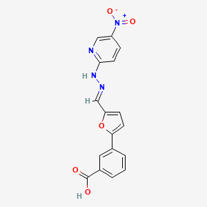 molecular formula C17H12N4O5 B3898004 3-{5-[2-(5-nitro-2-pyridinyl)carbonohydrazonoyl]-2-furyl}benzoic acid CAS No. 1191105-64-2