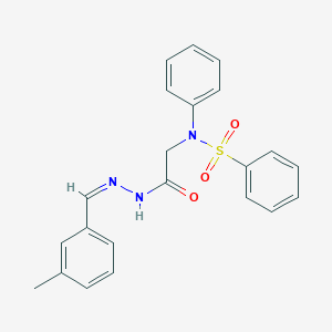molecular formula C22H21N3O3S B389801 N-{2-[2-(3-methylbenzylidene)hydrazino]-2-oxoethyl}-N-phenylbenzenesulfonamide 