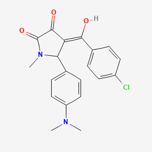 molecular formula C20H19ClN2O3 B3898019 (4Z)-4-[(4-chlorophenyl)-hydroxymethylidene]-5-[4-(dimethylamino)phenyl]-1-methylpyrrolidine-2,3-dione 