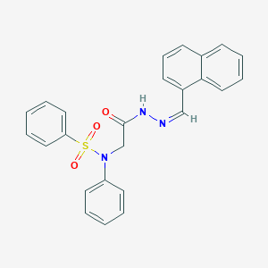 molecular formula C25H21N3O3S B389802 N-{2-[2-(1-naphthylmethylene)hydrazino]-2-oxoethyl}-N-phenylbenzenesulfonamide 