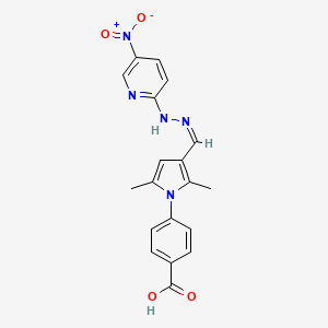 4-{2,5-dimethyl-3-[2-(5-nitro-2-pyridinyl)carbonohydrazonoyl]-1H-pyrrol-1-yl}benzoic acid