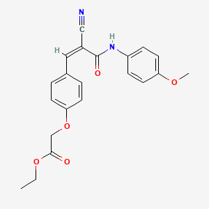 molecular formula C21H20N2O5 B3898039 ETHYL 2-[4-[(Z)-2-CYANO-2-[(4-METHOXYPHENYL)CARBAMOYL]ETHENYL]PHENOXY]ACETATE CAS No. 5909-10-4