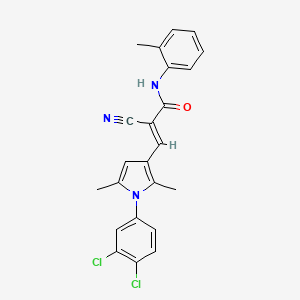 molecular formula C23H19Cl2N3O B3898054 2-cyano-3-[1-(3,4-dichlorophenyl)-2,5-dimethyl-1H-pyrrol-3-yl]-N-(2-methylphenyl)acrylamide 