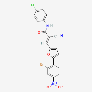 molecular formula C20H11BrClN3O4 B3898055 3-[5-(2-bromo-4-nitrophenyl)-2-furyl]-N-(4-chlorophenyl)-2-cyanoacrylamide 