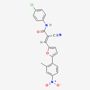 molecular formula C21H14ClN3O4 B3898059 (2E)-N-(4-chlorophenyl)-2-cyano-3-[5-(2-methyl-4-nitrophenyl)furan-2-yl]prop-2-enamide 