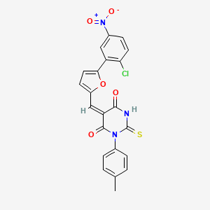 5-{[5-(2-chloro-5-nitrophenyl)-2-furyl]methylene}-1-(4-methylphenyl)-2-thioxodihydro-4,6(1H,5H)-pyrimidinedione