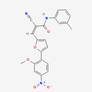 molecular formula C22H17N3O5 B3898098 (2Z)-2-cyano-3-[5-(2-methoxy-4-nitrophenyl)furan-2-yl]-N-(3-methylphenyl)prop-2-enamide 