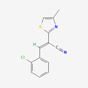 (E)-3-(2-chlorophenyl)-2-(4-methyl-1,3-thiazol-2-yl)prop-2-enenitrile