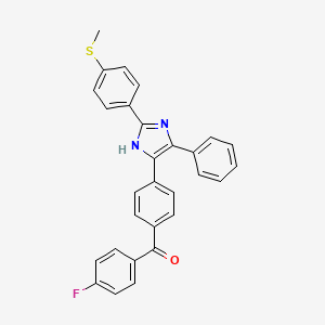 molecular formula C29H21FN2OS B3898129 (4-fluorophenyl)(4-{2-[4-(methylthio)phenyl]-4-phenyl-1H-imidazol-5-yl}phenyl)methanone 