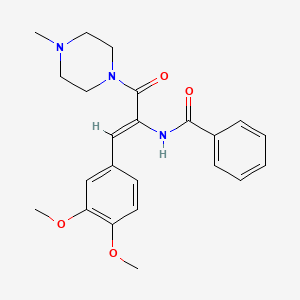 molecular formula C23H27N3O4 B3898147 N-{2-(3,4-dimethoxyphenyl)-1-[(4-methyl-1-piperazinyl)carbonyl]vinyl}benzamide 