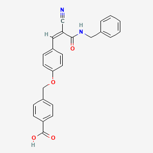 molecular formula C25H20N2O4 B3898160 4-({4-[3-(benzylamino)-2-cyano-3-oxo-1-propen-1-yl]phenoxy}methyl)benzoic acid 