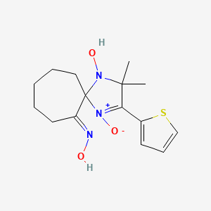 4-hydroxy-3,3-dimethyl-2-(2-thienyl)-1,4-diazaspiro[4.6]undec-1-en-6-one oxime 1-oxide