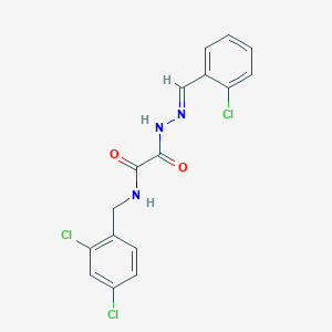 molecular formula C16H12Cl3N3O2 B389817 2-[2-(2-chlorobenzylidene)hydrazino]-N-(2,4-dichlorobenzyl)-2-oxoacetamide 