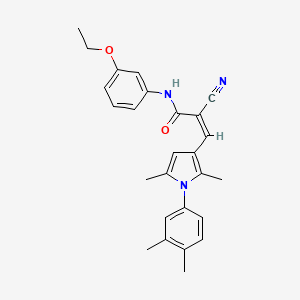 (Z)-2-cyano-3-[1-(3,4-dimethylphenyl)-2,5-dimethylpyrrol-3-yl]-N-(3-ethoxyphenyl)prop-2-enamide