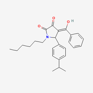 4-BENZOYL-1-HEXYL-3-HYDROXY-5-[4-(PROPAN-2-YL)PHENYL]-2,5-DIHYDRO-1H-PYRROL-2-ONE