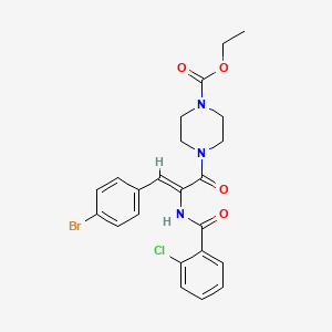 ethyl 4-[(Z)-3-(4-bromophenyl)-2-[(2-chlorobenzoyl)amino]prop-2-enoyl]piperazine-1-carboxylate