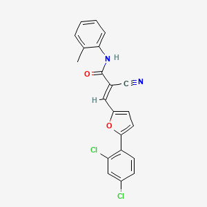 (2E)-2-cyano-3-[5-(2,4-dichlorophenyl)furan-2-yl]-N-(2-methylphenyl)prop-2-enamide