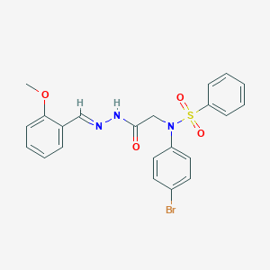 molecular formula C22H20BrN3O4S B389821 N-(4-bromophenyl)-N-{2-[2-(2-methoxybenzylidene)hydrazino]-2-oxoethyl}benzenesulfonamide 