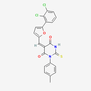 5-{[5-(2,3-dichlorophenyl)-2-furyl]methylene}-1-(4-methylphenyl)-2-thioxodihydro-4,6(1H,5H)-pyrimidinedione