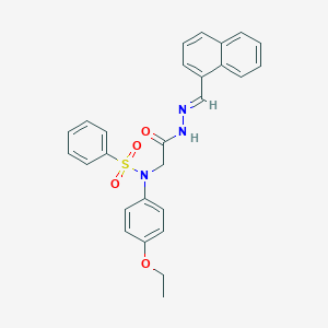 molecular formula C27H25N3O4S B389823 N-(4-ethoxyphenyl)-N-{2-[2-(1-naphthylmethylene)hydrazino]-2-oxoethyl}benzenesulfonamide 