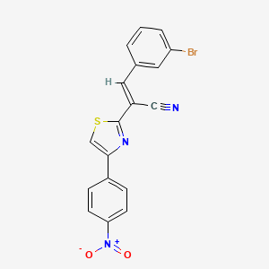 molecular formula C18H10BrN3O2S B3898234 (E)-3-(3-bromophenyl)-2-[4-(4-nitrophenyl)-1,3-thiazol-2-yl]prop-2-enenitrile 