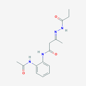 N-[2-(acetylamino)phenyl]-3-(propionylhydrazono)butanamide