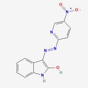 molecular formula C13H9N5O3 B3898249 1H-indole-2,3-dione 3-[(5-nitro-2-pyridinyl)hydrazone] 