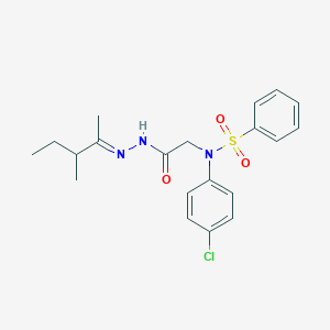 molecular formula C20H24ClN3O3S B389825 N-(4-chlorophenyl)-N-{2-[2-(1,2-dimethylbutylidene)hydrazino]-2-oxoethyl}benzenesulfonamide 