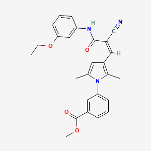 molecular formula C26H25N3O4 B3898257 methyl 3-(3-{(1Z)-2-cyano-3-[(3-ethoxyphenyl)amino]-3-oxoprop-1-en-1-yl}-2,5-dimethyl-1H-pyrrol-1-yl)benzoate 