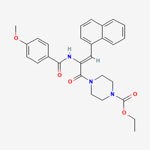 ethyl 4-[2-[(4-methoxybenzoyl)amino]-3-(1-naphthyl)acryloyl]-1-piperazinecarboxylate