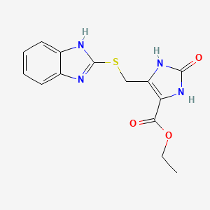 ethyl 5-[(1H-benzimidazol-2-ylthio)methyl]-2-oxo-2,3-dihydro-1H-imidazole-4-carboxylate