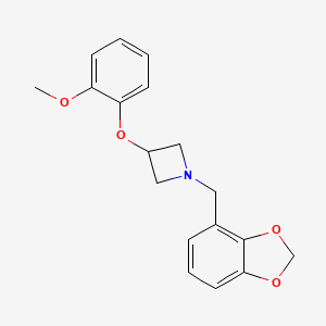 molecular formula C18H19NO4 B3898276 1-(1,3-benzodioxol-4-ylmethyl)-3-(2-methoxyphenoxy)azetidine 