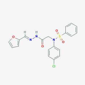 molecular formula C19H16ClN3O4S B389828 N-(4-chlorophenyl)-N-{2-[2-(2-furylmethylene)hydrazino]-2-oxoethyl}benzenesulfonamide 