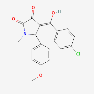 molecular formula C19H16ClNO4 B3898291 4-(4-chlorobenzoyl)-3-hydroxy-5-(4-methoxyphenyl)-1-methyl-1,5-dihydro-2H-pyrrol-2-one 