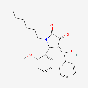 molecular formula C24H27NO4 B3898296 4-benzoyl-1-hexyl-3-hydroxy-5-(2-methoxyphenyl)-1,5-dihydro-2H-pyrrol-2-one 